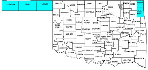 Map Of Counties In Oklahoma United States Map
