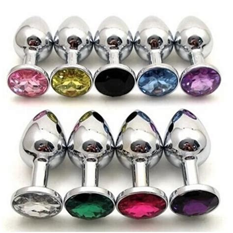 1 Pcs Small Size Metal Crystal Anal Plug Stainless Steel Booty Beads Jewelled Anal Butt Plug Sex