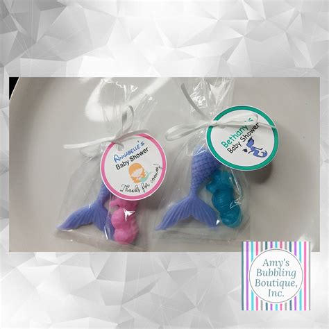 Mermaid Baby Shower Favors Personalized Birthday Party Glycerin Soap