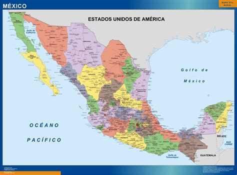 Tienda Mapas Comprar Mapa Mexico Politico Gran Tamaño