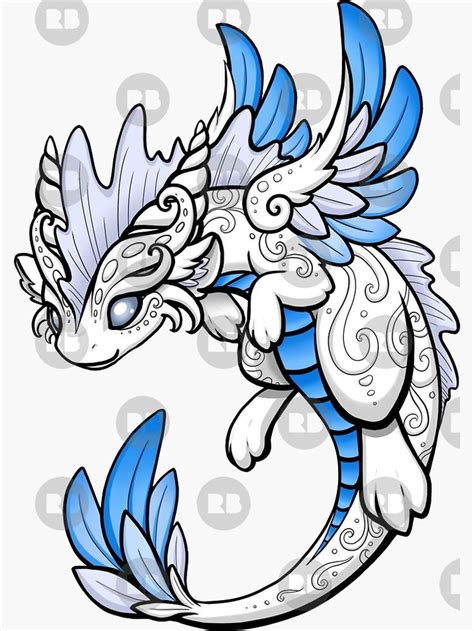 Air Dragon Sticker By Rebecca Golins Cute Dragon Drawing Easy Dragon