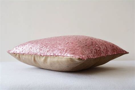 Rose Pink Shiny Sequin Pillow Cover Rose Pink By Anekdesigns Pillows