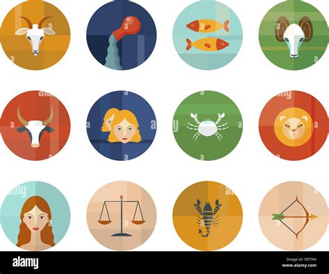 Set Of Astrological Zodiac Symbols Horoscope Stock Vector Image And Art
