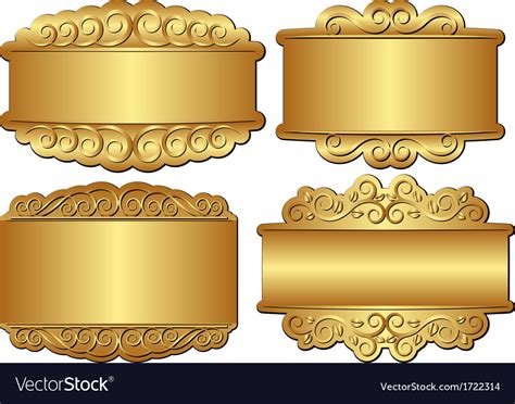 Golden Banner Royalty Free Vector Image Vectorstock