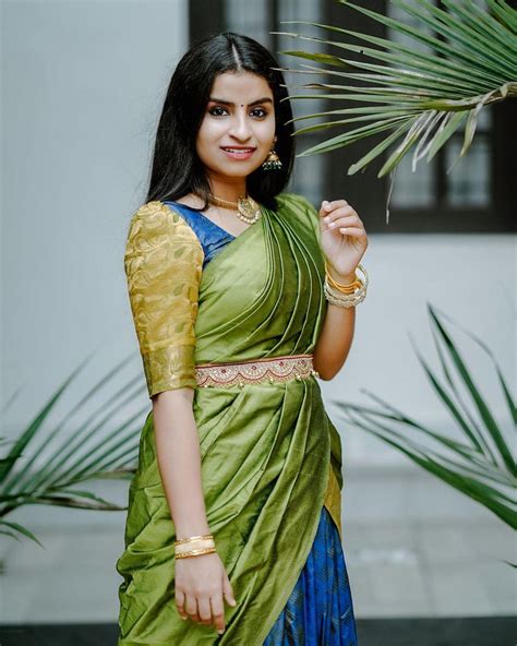 Sivaangi Krishnakumar In Saree Looking Very Glamours Photos Very