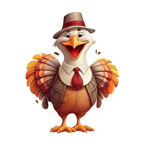 Happy Thanksgiving Day With Turkey Character Illustration Thanksgiving