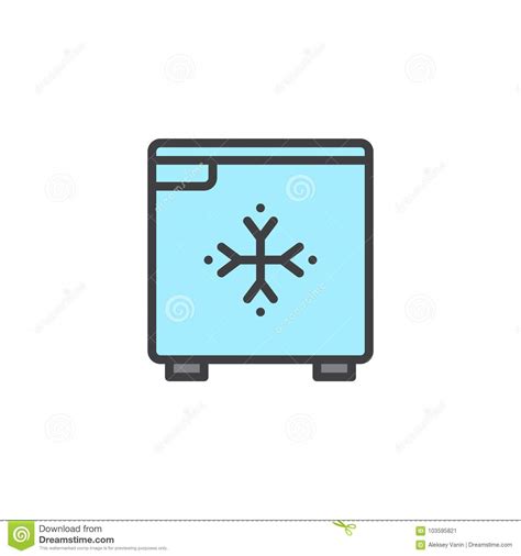 Hotel Mini Fridge Filled Outline Icon Stock Vector Illustration Of