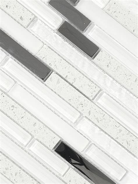 Aspect peel and stick backsplash tiles. Modern White Glass Quartz Mosaic Tile | Backsplash.com