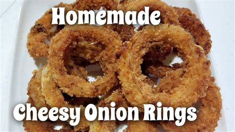 Homemade Cheesy Onion Rings Youtube