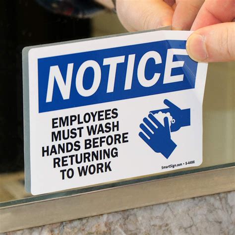 Notice Employees Wash Hands Before Returning To Work Sign Sku S 4496