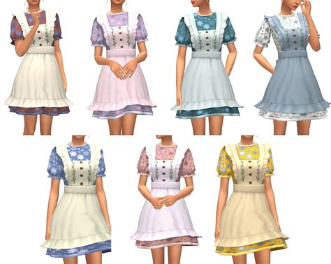 Mod The Sims Cottagecore Maid Dress For Tf Ef