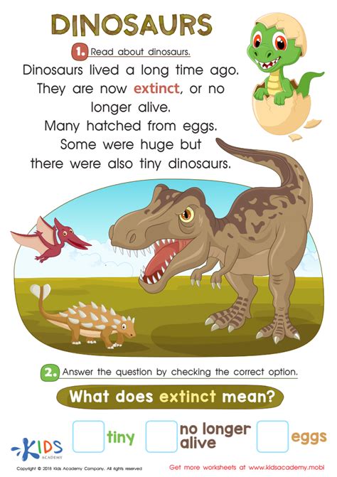 Dinosaurs Worksheet For Kids