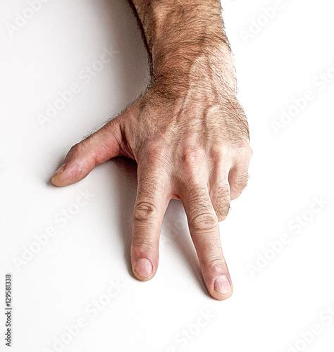 Men Left Hand On A White Background Stock Photo And Royalty Free