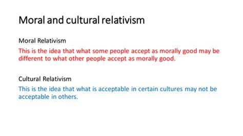 Moral Vs Cultural Relativism Teaching Resources