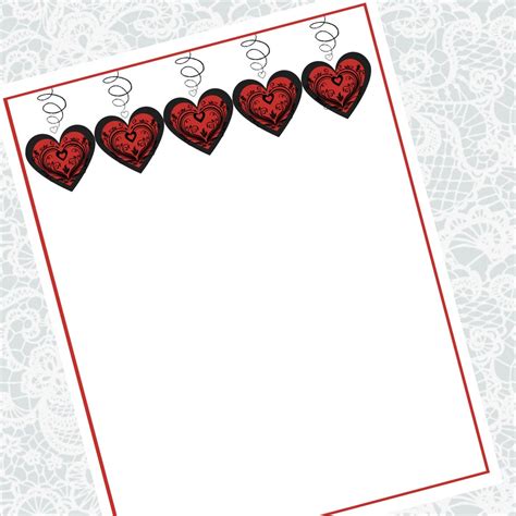 Printable Valentine Stationery Digital Download Instant Etsy