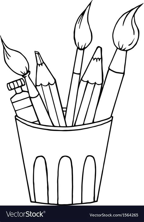 Art Supplies Clipart Black And White Download Free Mock Up