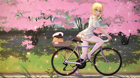 Wallpaper Anime Girls Azur Lane Bicycle X