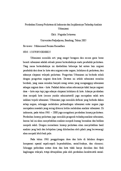 Konsep kegiatan ekonomi dan contoh takrifan, definisi. (DOC) Perubahan Konsep Perkotaan di Indonesia dan ...