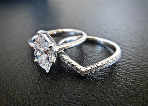 1ct Marquise Promise Ring Man Made Diamond Simulants 925 Sterling