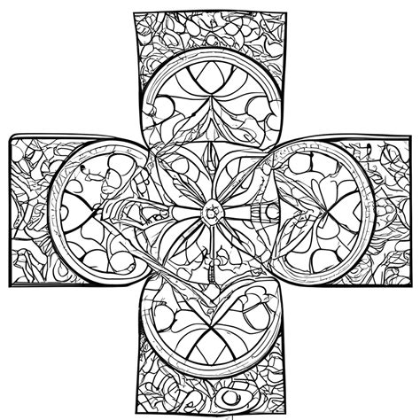 Cross Mandala Coloring Page · Creative Fabrica