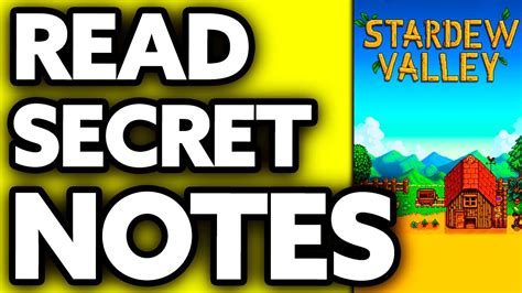 How To Read Secret Notes Stardew Valley Easy Youtube