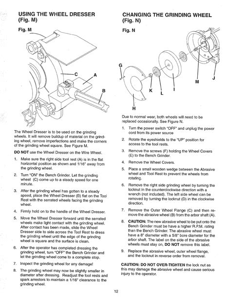 Craftsman 152241180 User Manual BENCH GRINDER Manuals And Guides L0905101