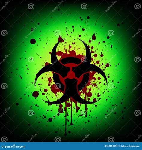 Biohazard Symbol With Blood Splash Illustration Stock Vector