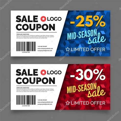 Sale Coupon Voucher Template Vector Graphic Design Stock Vector Image