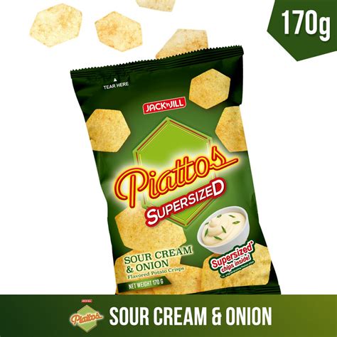 Piattos Sour Cream And Onion Supersized Chips 170g Party Pack