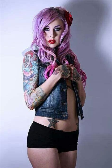 Pink Purple Hair And Tattoos Inked And Pierced Pinterest Pink
