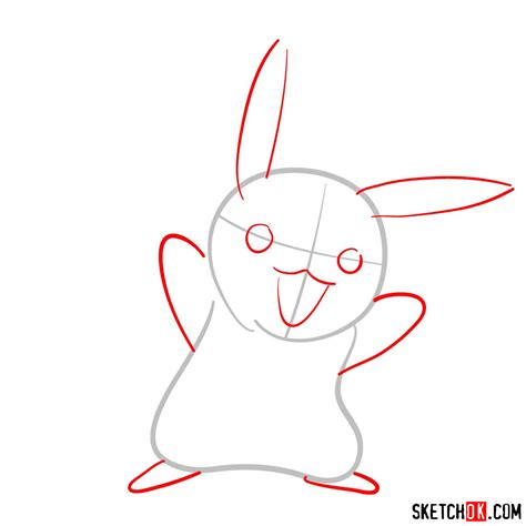 How To Draw Pikachu Pokemon With Arms Wide Open Sketchok Easy Drawing