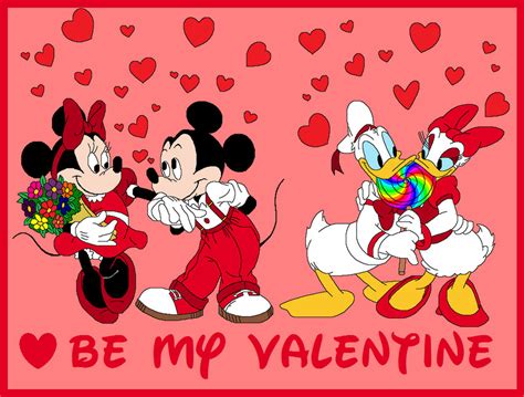 Disney Valentine Mickey Minnie Donald Daisy By Cartoon Girl 2010 On