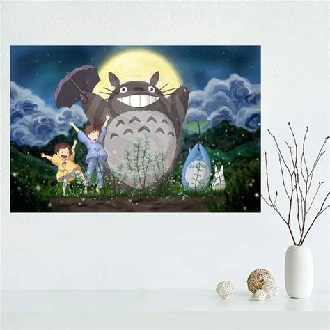 Yjw523 L52 Custom My Neighbor Totoro Canvas Painting Wall Silk Poster