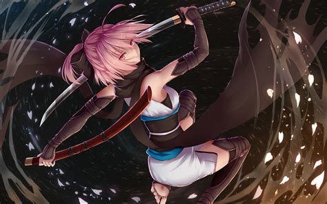 Wallpaper Anime Girls Girls With Swords Pink Hair Fgo Fate Grand