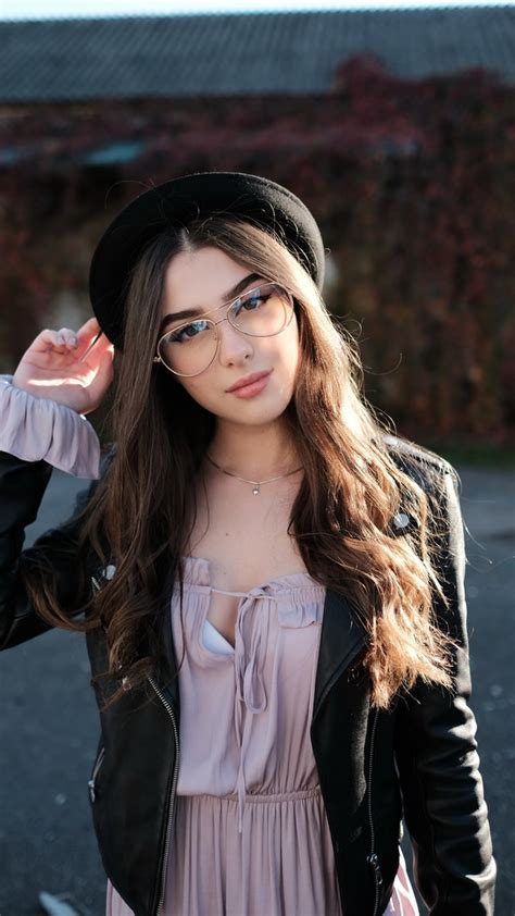 Elegant Beautiful Girl With Glasses Stock Photo Free Download