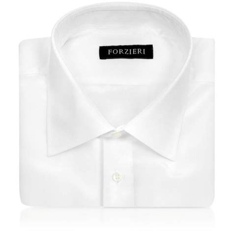 Forzieri White Pure Silk Dress Shirt 1135 Pen Liked On Polyvore
