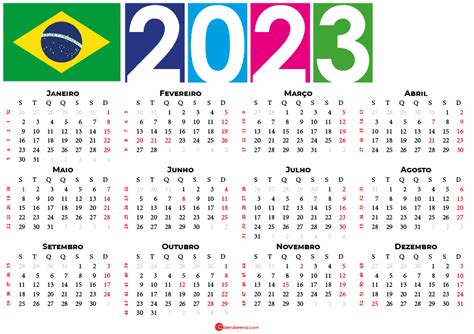 Calendario Portugues Brasil