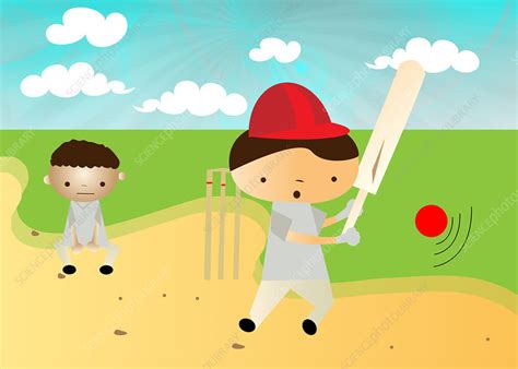 Boys Playing Cricket Illustration Stock Image F0194610 Science