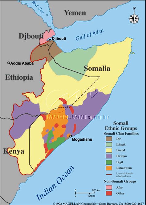 Map Of Somali Ethnic Groups Map Somali Language Map