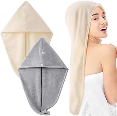 2 Pieces Huge Hair Towel Long Microfiber Hair Towel Wrap Rapid Drying