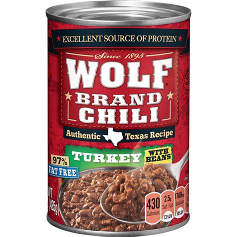 Wolf Brand Turkey Chili With Beans 97 Fat Free 15 Oz