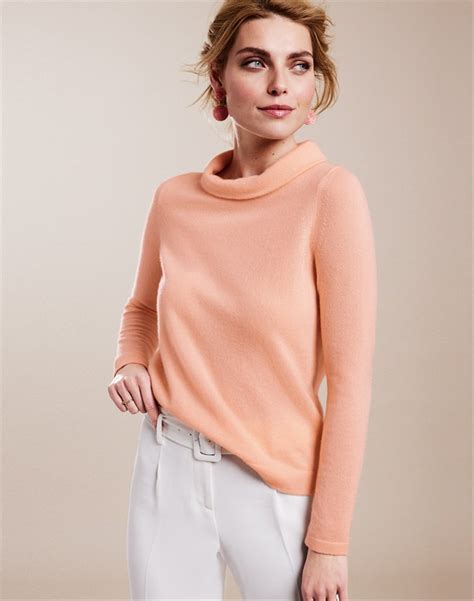 Peach Blush Cashmere Bardot Sweater Pure Collection