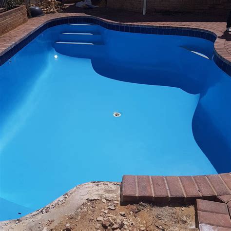 Domestic Pool Painted With Luxapool Epoxy Misty Blue