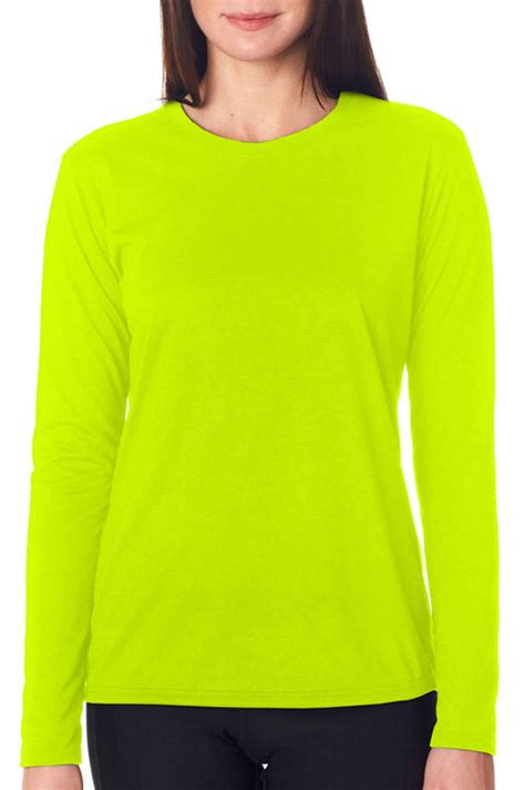 Gildan Gildan 42400l Ladies Long Sleeve T Shirt Safety Green Medium