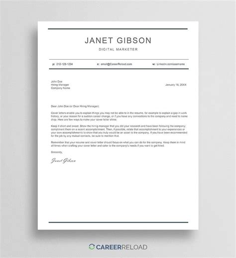 Free Cover Letter Templates For Microsoft Word Free Download