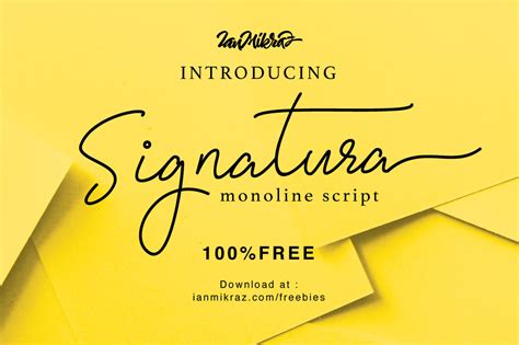 Ready to personalize and share in facebook and twitter. Signatura Monoline Script - Free Font on Behance