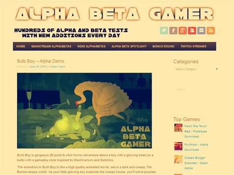 Alpha Beta Gamer On Bulb Boy Feature Indie Db