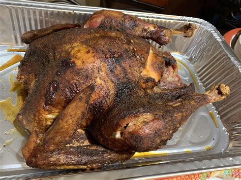 Smoked A Turkey For A Friendsgiving Injected With Creole Butter And