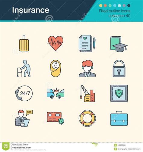 Even when you think that you are financially secure, a sudden or unforeseen expenditure. Insurance Icons. Filled Outline Design Collection 40. For ...