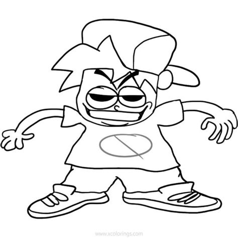 Boyfriend from Friday Night Funkin Coloring Pages - XColorings.com